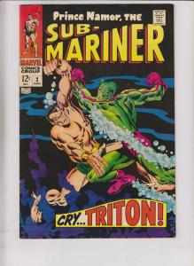 Prince Namor the Sub-Mariner #2 FN triton of the inhumans - roy thomas - buscema