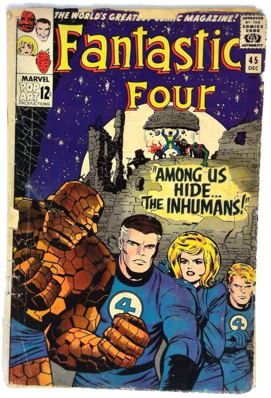 Fantastic Four #45 The Thing Mr. Fantastic Invisible Woman Human Torch Inhumans