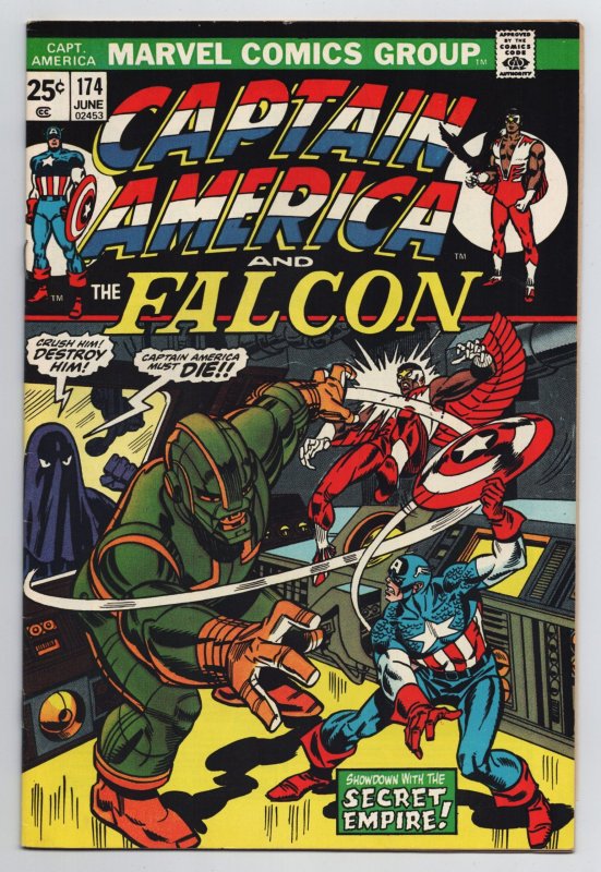 Captain America #174 Falcon | X-Men | MVS Intact (Marvel, 1974) FN/VF