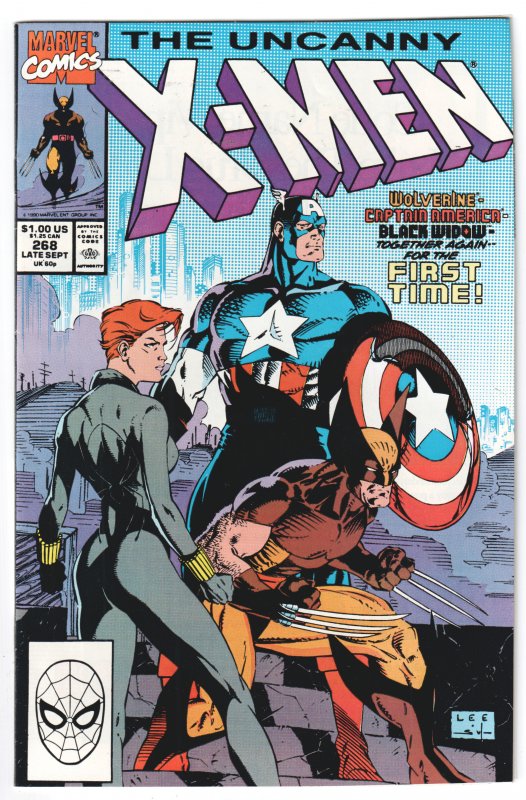 The Uncanny X-Men #268 (1990) Jim Lee Wolverine, Black Widow, Captain America