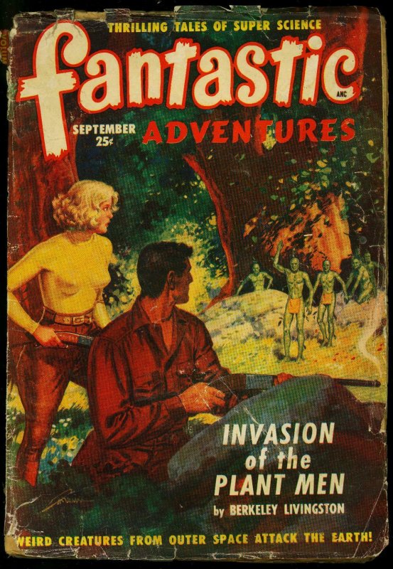 Fantastic Adventures Pulp September 1949- Invasion of the Plant Men VG