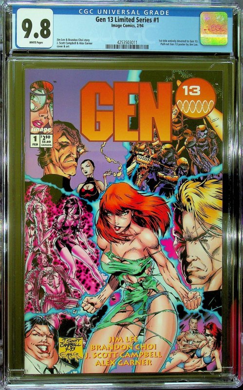 Gen 13 #1 Direct Edition (1995) - CGC 9.8 - Cert#4253503011
