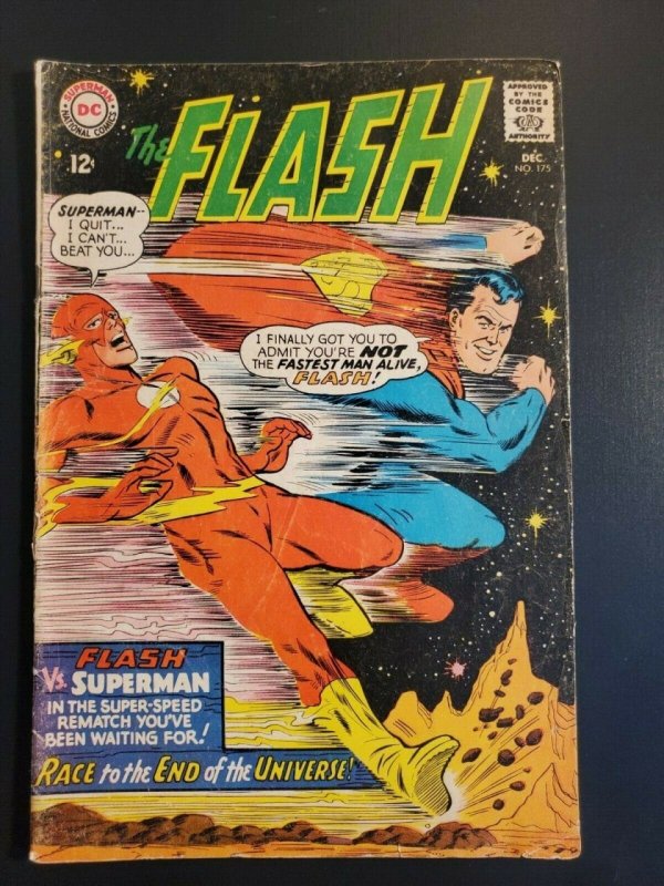 The Flash 175 (1967) VG (4.0) Key 2nd Superman Flash Race Justice League App|