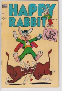 HAPPY RABBIT #41 FIRST ISSUE (Feb 1951) VG+ 4.5 off white to white paper!