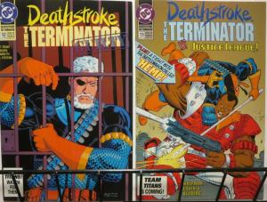 DEATHSTROKE THE TERMINATOR (1991) 12-13  vs the JLA !