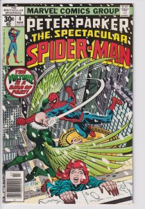 SPECTACULAR SPIDER-MAN #4 (Mar 1977) VFNM 9.0, white paper!