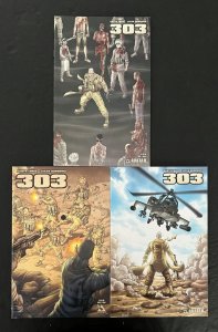 303 Full Set #1B,2B,3  Avatar Comics 2004 Vf+  Wraparound Variant