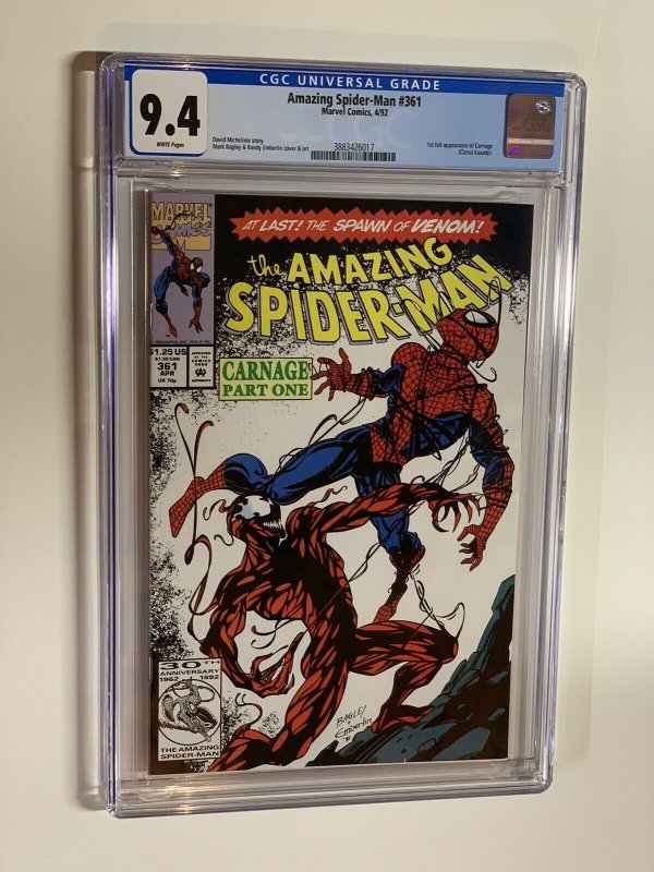 amazing Spider-Man 361 CGC 9.4 WP Marvel 1992 first carnage 017