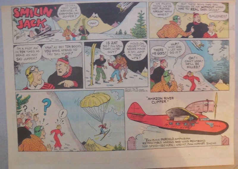 Smilin' Jack Sunday Page by Zack Mosley from 3/1/1936 Half Page Size!