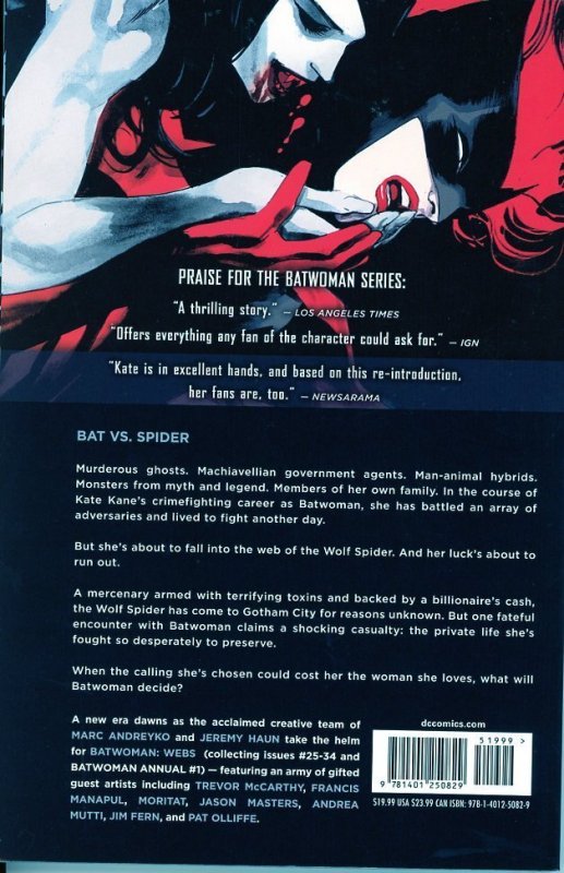 Batwoman: Webs  Trade Paperback  (Cover Price $19.99)