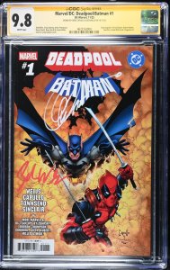 DEADPOOL BATMAN #1 MARVEL 2025 GREG CAPULLO/ZEB WELLS 2X SIGNED CGC SS 9.8 NM