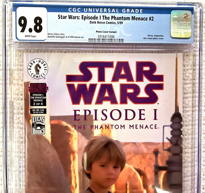 ?~DARK HORSE~STAR WARS:EPISODE I PHANTOM MENACE #2B~?~PHOTO CVR ~?~CGC 9.8~?