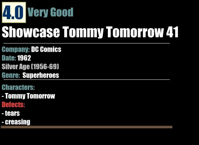 Showcase Tommy Tomorrow 41 (1962) VG Silver Age DC Comics