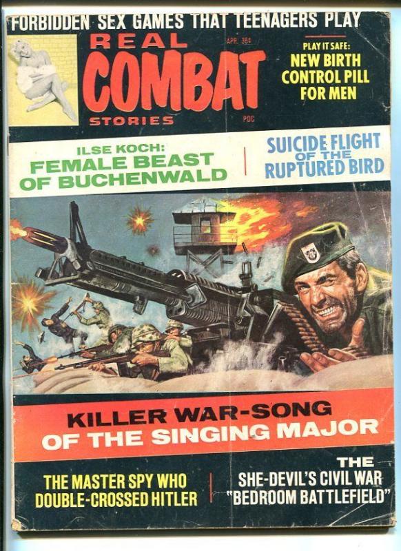 REAL COMBAT STORIES-APR 1968-NORMAN SAUNDERS-HITLER-CIVIL WAR-WWII-vg