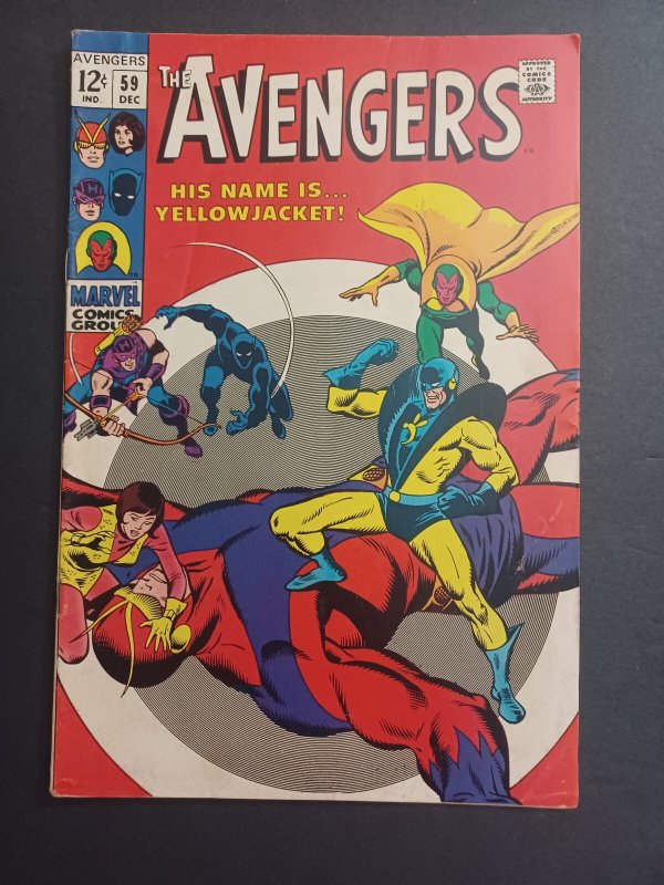Avengers #59 - 3rd app Yellowjacket - KEY - 1968 - (-VF)