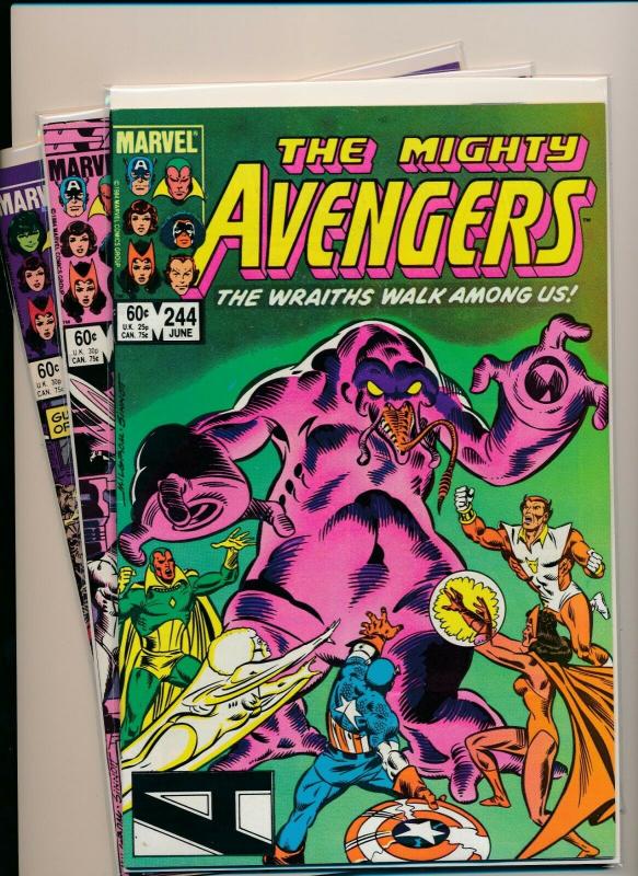 Marvel Set of 3-THE AVENGERS#244-246  VF(PF761) 