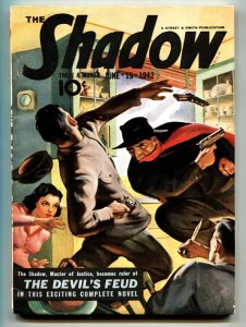PULP:  SHADOW 1942 JUN 15-high grade- STREET AND SMITH-RARE PULP vf