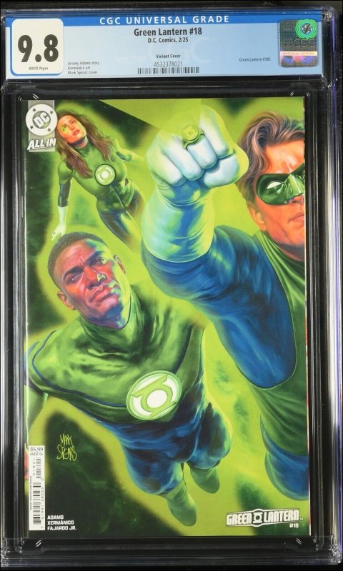 GREEN LANTERN #18 DC COMICS 2024 MARK SPEARS CONNECTING VARIANT SET CGC 9.8 NM