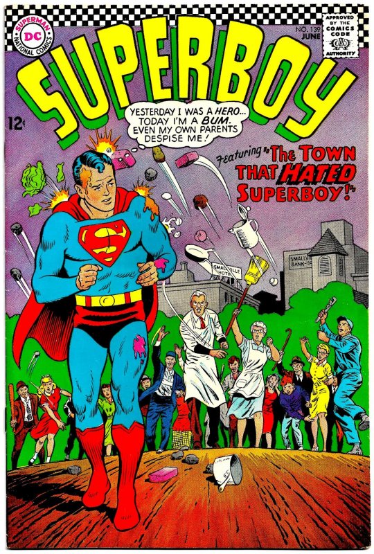 SUPERBOY #139 (June1967) 9.0 VF/NM  George Papp Art  Lex Luthor with HAIR!