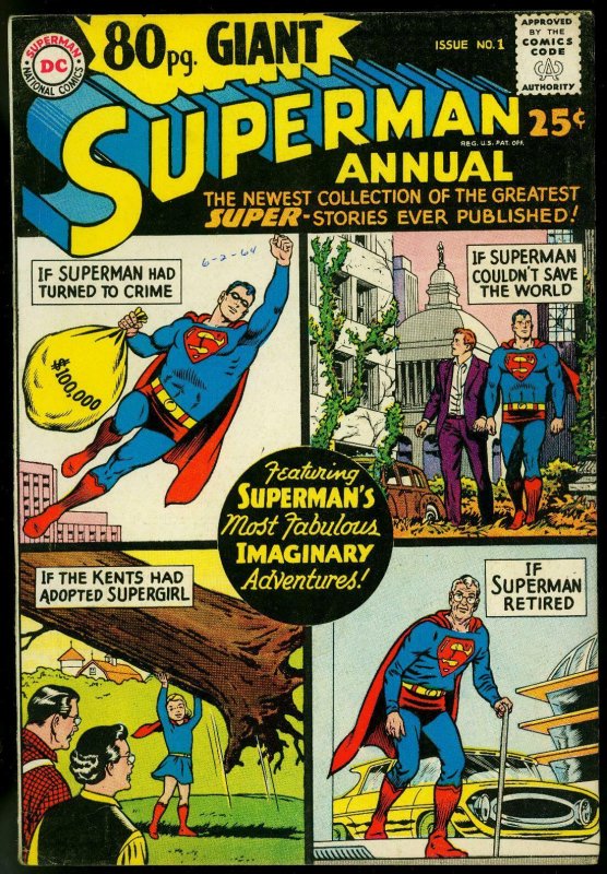 80 Page Giant #1 1964-Superman Annual-DC-Supergirl FN+