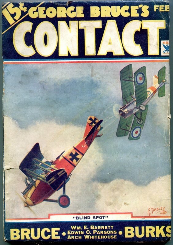 George Bruce's Contact Pulp February 1934- Frank Tinsley cover VG-