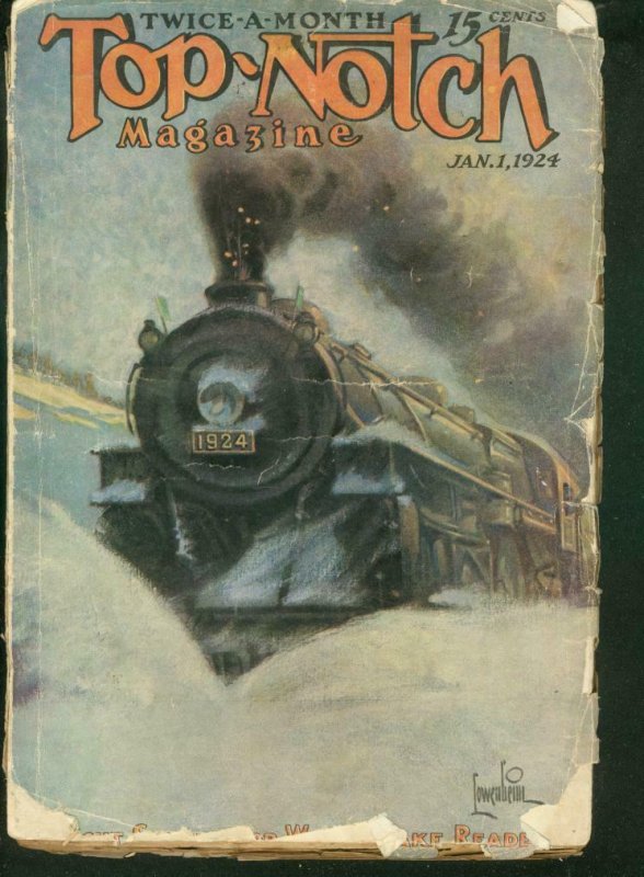 TOP-NOTCH PULP 1924 JAN 1 TRAIN COVER STREET & SMITH G/VG