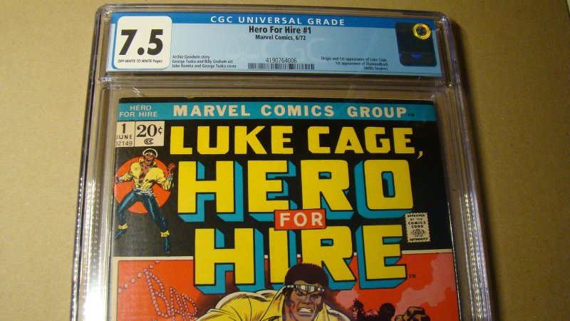 LUKE CAGE, HERO FOR HIRE 1 *CGC 7.5* 1ST APPEARANCE LUKE & DIAMONDBACK 1972