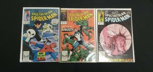 THE SPECTACULAR SPIDER-MAN #140,141,143 (8.0) 3PC PUNISHER!! 1988