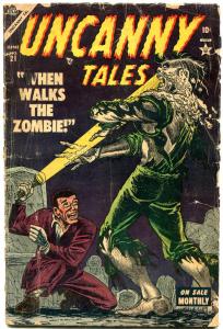 Uncanny Tales #21 1954- Zombie cover- Atlas horror- Reading copy