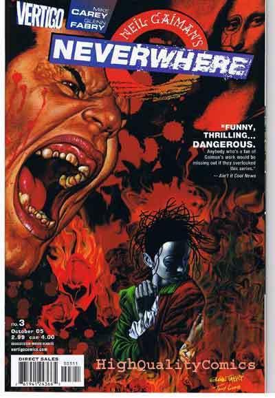 NEVERWHERE #3, NM+, Neil Gaiman, Glenn Fabry, 2005, more Vertigo in store