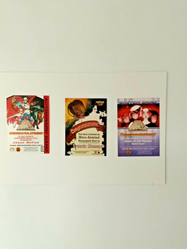  Witchblade & Battle of the Planets Signed/Sketch & Autographed Trading Cards.