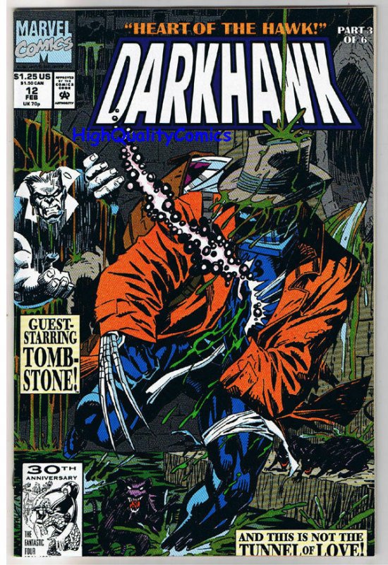 DARKHAWK #12, NM+, TombStone, Mike Manley, Marvel, 1991, more in store