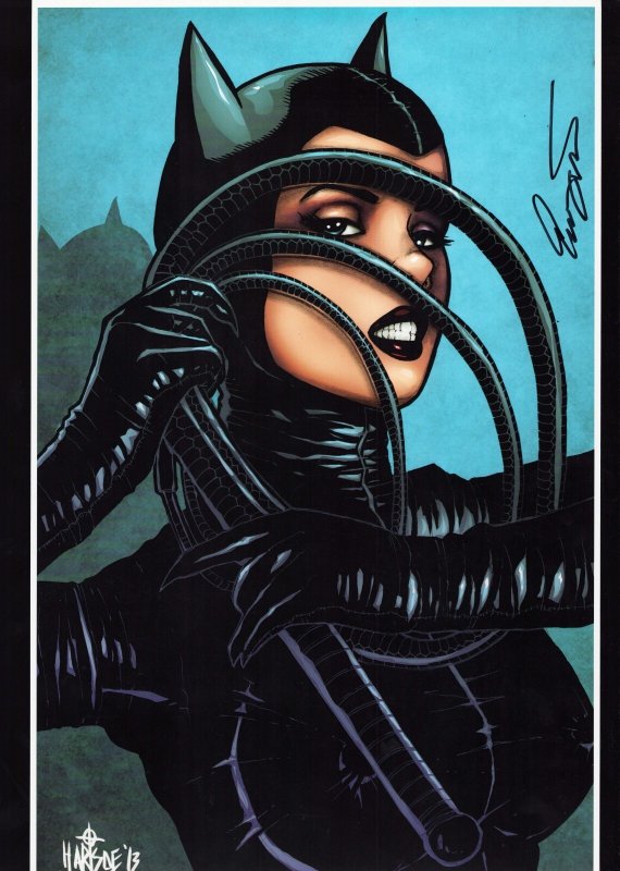 Everette Hartsoe's Dirty Drawings Catwoman Cover Art 11 x 17 Print. Signed w/COA