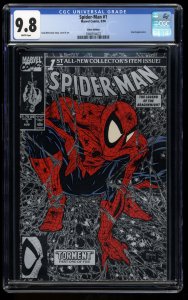 Spider-Man #1 CGC NM/M 9.8 White Pages Silver Variant Torment! Todd McFarlane!