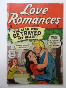 Love Romances #13 (1950) FR Condition 1/2 book-length spine split