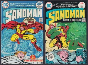 Sandman 1 and 2 1975 DC Bronze Age Kirby Art VF NM- Set of 2 Comics
