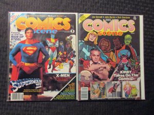 1982 COMICS SCENE Magazine #2 11 VF+ 8.5 LOT of 2 Jack Kirby - X-Men - Superman