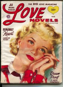 Love Novels 3/1949-pin-up girl cover-female pulp fiction authors-VG/FN