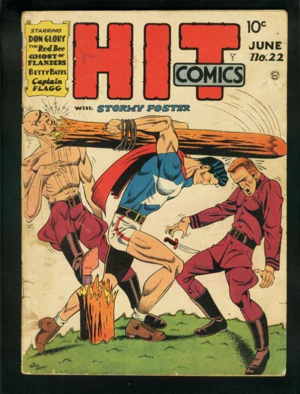 HIT COMICS #22 1942-STORMY FOSTER-CAPT FLAGG-RED BEE ! VG-