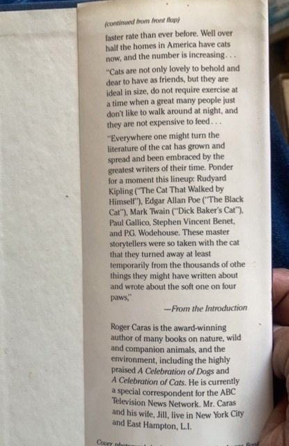 Roger CARAS’ treasury of great cat stories, 1987, HCDJ