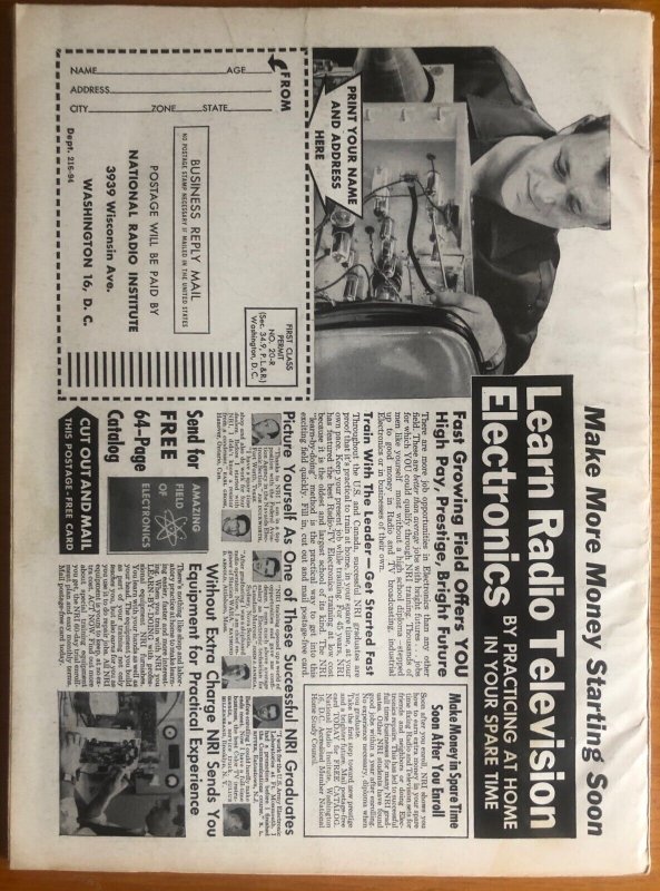 MAN'S ADVENTURE  Dec 1964   VG  Men's adventure magazine pulp