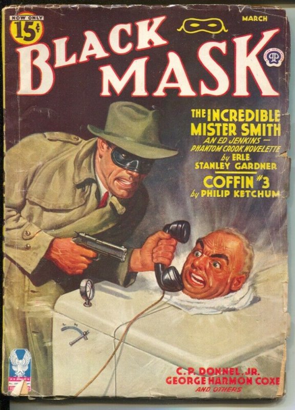 Black Mask 3/1943-Rafael DeSoto masked gunman cover-Erle Stanley Gardner-Flas...