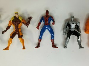  Spider-Man  Die-Cast 3” Figures Marvel Web Of Steel Metal Lot Of 6, 1994 ToyBiz