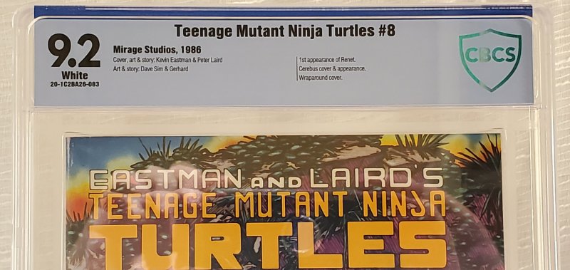 New CBCS Slab! Teenage Mutant Ninja Turtles #8 - CBCS 9.2 - 1st App. Renet