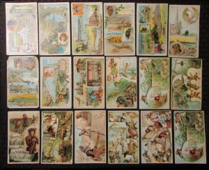 1880's GRIND YOUR COFFEE AT HOME Card LOT of 18 Arbuckle Bros Co. 3.5/4.5 States