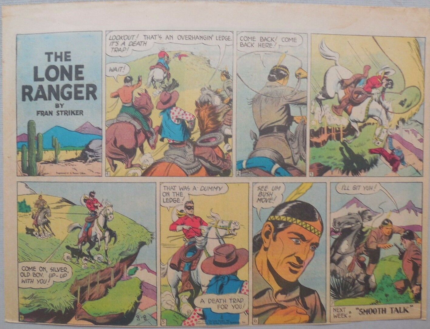 Lone Ranger Sunday Page by Fran Striker and Charles Flanders from 8/8/1943 