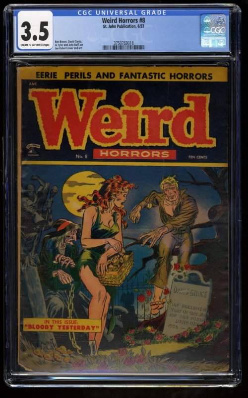 Weird Horrors #8 CGC VG- 3.5 Pre Code Horror Joe Kubert Cover and Art!