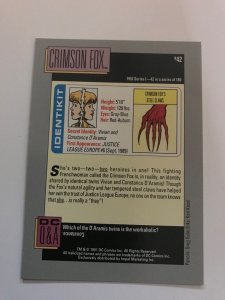 CRIMSON FOX #42 card : 1992 DC Universe Series 1, NM/M, Impel; JL Europe