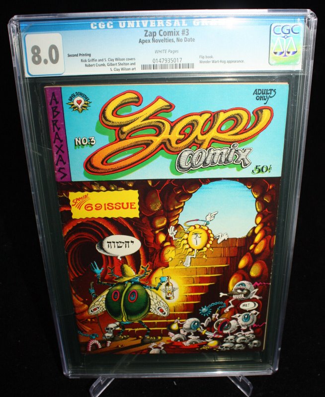 Zap Comix #3 (CGC 8.0) Flip book, Wonder Wart-Hog - No Date