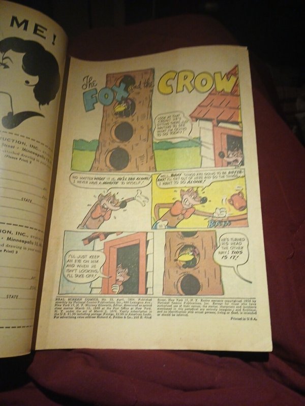 Real Screen #73 1954-DC Comic-Piggy bank cv-Fox Crow-Flippity & Flop Golden Age